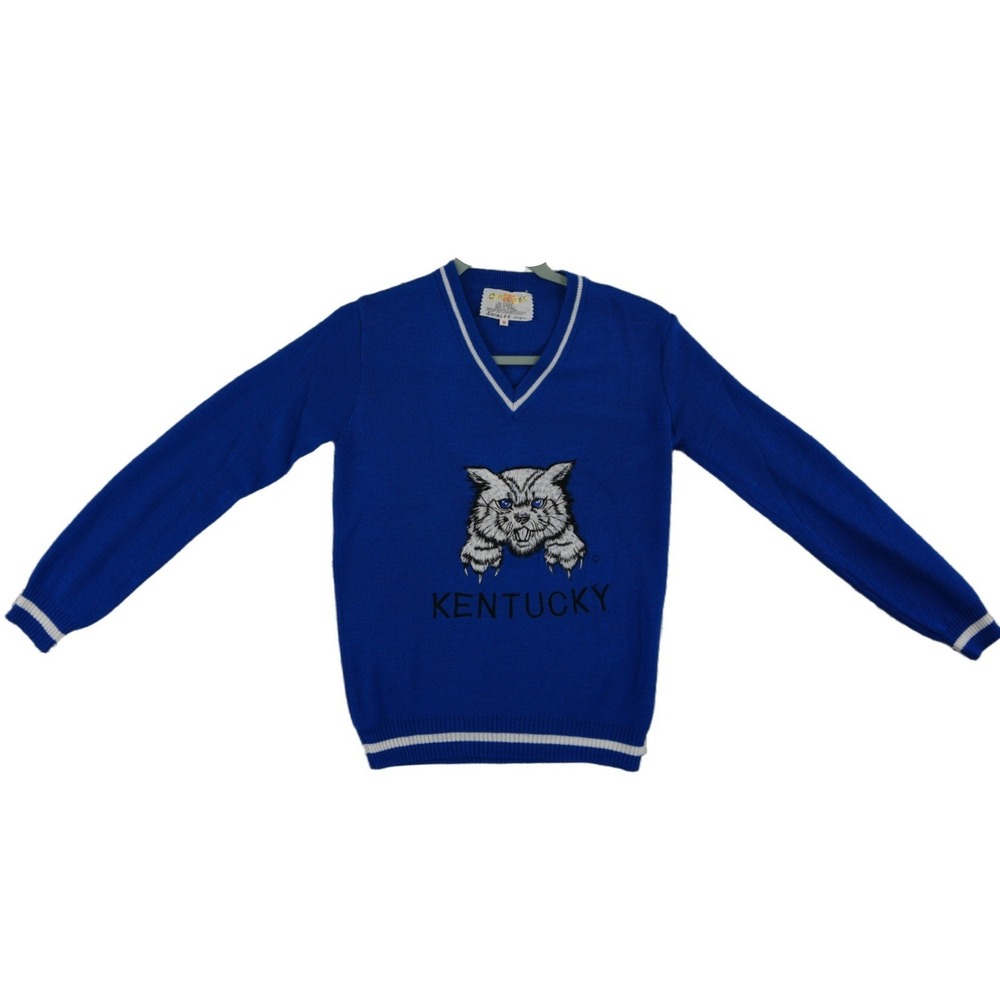 Vintage Shirlee‎ Designs Kentucky Wildcats Sweater Men's Size Medium Blue V Neck